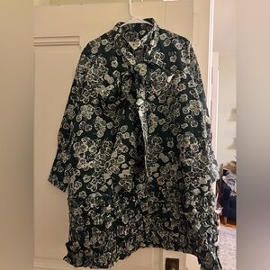 Green floral tuckernuck dress sz xxl
